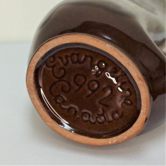 Pottery Brown Drip Glaze Small 6 3/4" Jug Pitcher Vase 992 Evangeline Ware - Picture 5 of 6